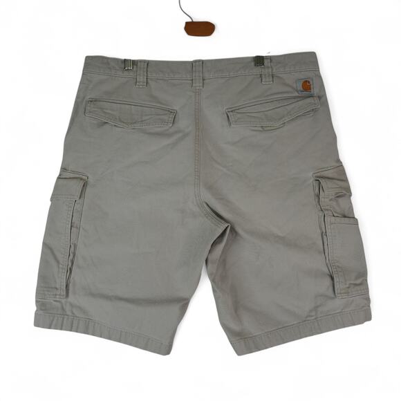 Carhartt Cargo Shorts Mens 36x10.5 Tan Relaxed Fit 103542-232 Rugged Flex - Picture 2 of 15
